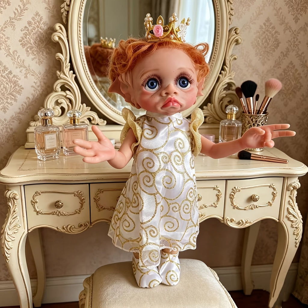 15 Inches/ 38Cm Soft Vinyl Reborn Doll Fully Hand Painted Fairy Elf Collectible Art Doll, Halloween/ Thanksgiving Day/ Christmas Gift Carnival Easter Gift