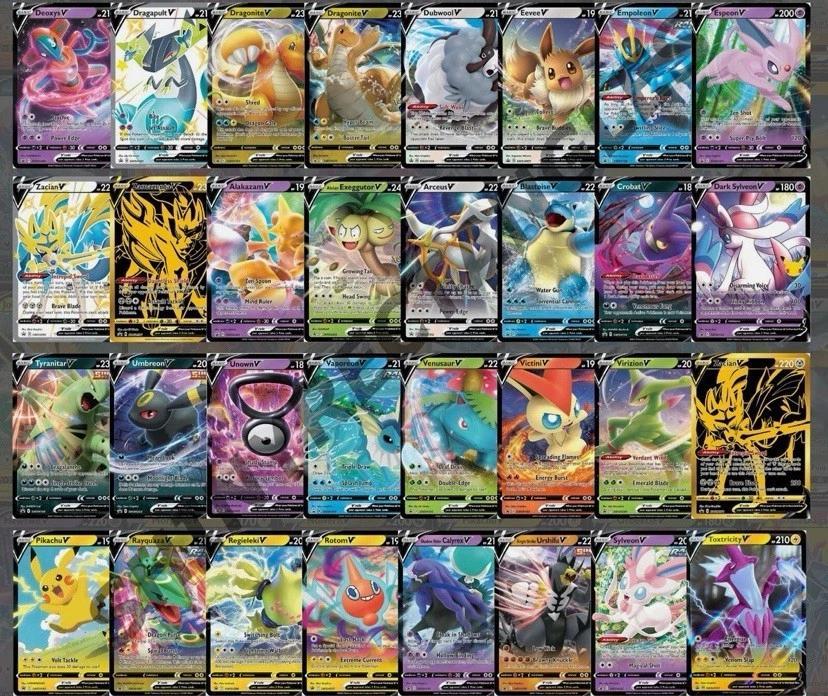 100 Assorted Pokemon Card Lot - 1 GUARANTEED Ultra Rare - Mega Ex/Gx V VMax