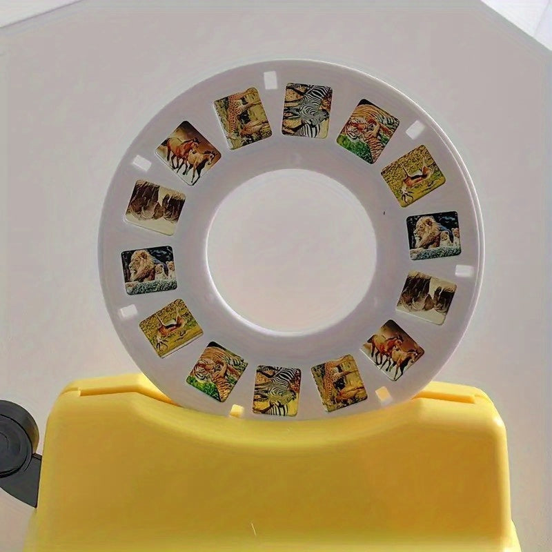 [Educational Viewing Toy] (1 Disc + 1 Machine) With Slides, Children's 3D Sideshow for Kids- an Educational Viewing Toy With Four Themes: Space, Ocean, Animals, and Dinosaurs. Suitable for Children Over 3 Years Old for and Enlightenment. An Interesting Le