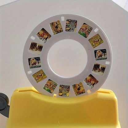 [Educational Viewing Toy] (1 Disc + 1 Machine) With Slides, Children's 3D Sideshow for Kids- an Educational Viewing Toy With Four Themes: Space, Ocean, Animals, and Dinosaurs. Suitable for Children Over 3 Years Old for and Enlightenment. An Interesting Le