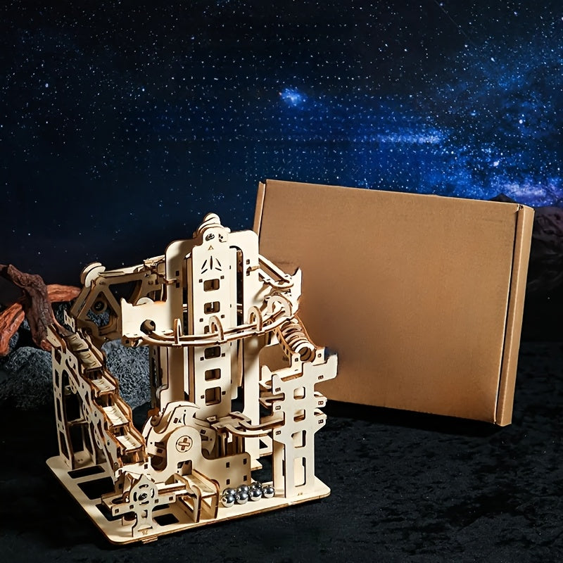 3D Puzzle For Adults, Wooden Ball Track, STEM Project, Two Sets Of Expansion For Male And Female Home Decoration Enthusiasts, High-difficulty Wooden Building Model Holiday Gift Birthday Gift