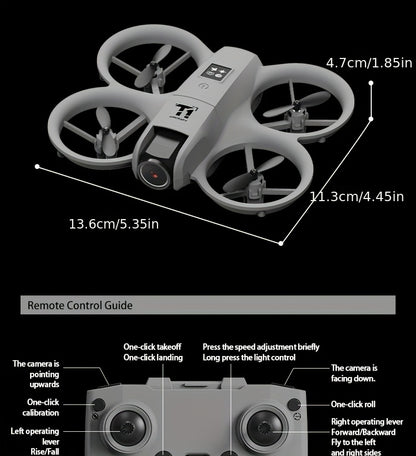 [4K, 180° Rotation] Mini 4K FPV Dual Camera Drone, 180° Camera Rotation, Dual Batteries, Optical Flow Positioning, 360° Flip, Roscope, One-Key Takeoff/Landing, Anti-Shake And Anti-Collision Design, Suitable for Beginners Remote Control Toy, Boys And Girls