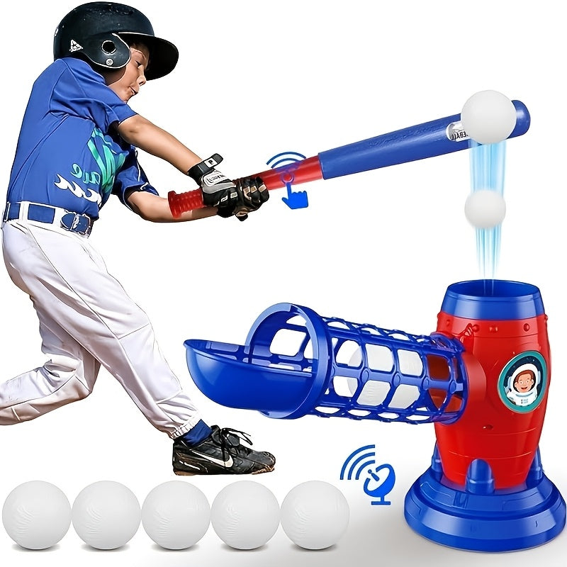 [Birthday Christmas Gifts] Fully Automatic Children's Baseball Machine, Plastic Baseball Toy Set, Including 10 Balls, Baseball Sports Training Equipment, Perfect Choice for Birthday And Christmas Gifts