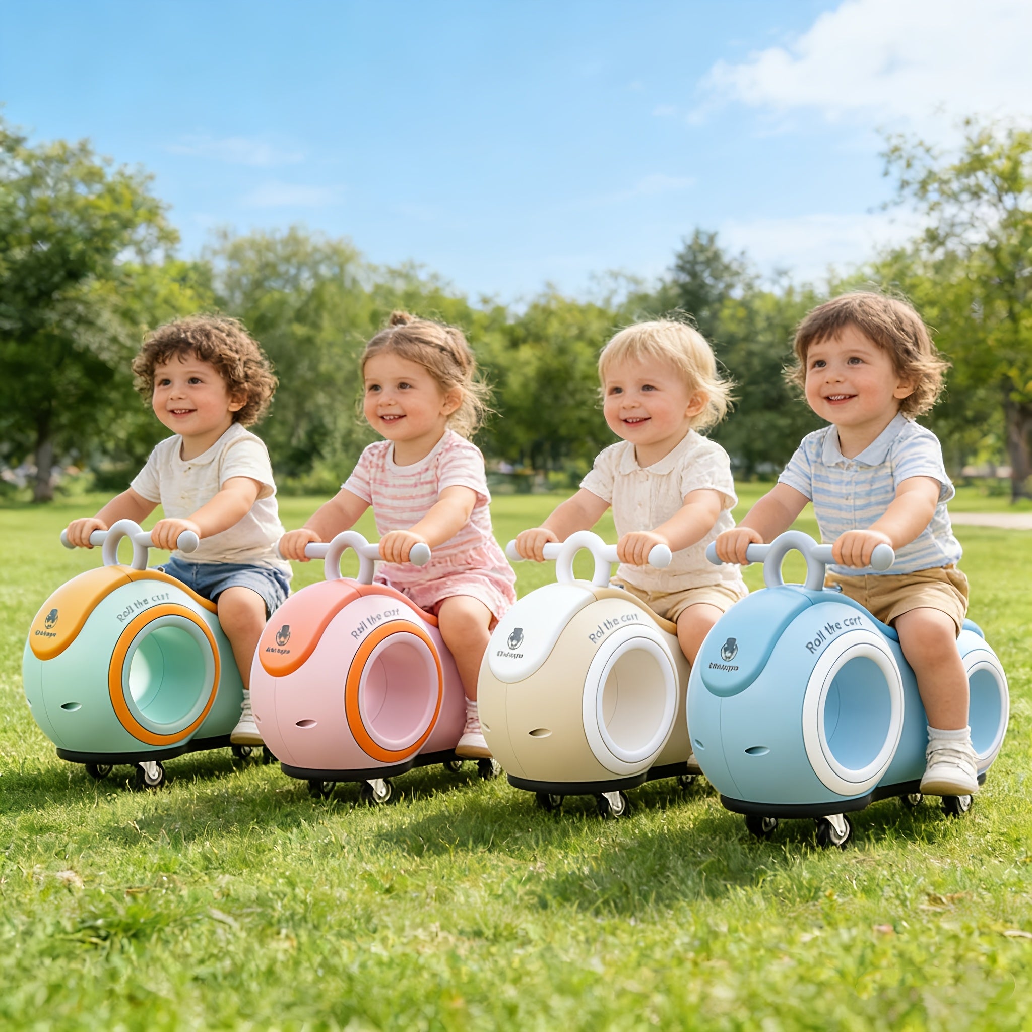 [Perfect Gift] Anti-Rollover 4-Wheel Toddler Balance Bike With Lights And Music, 220 Lbs Load, For Kids 1+. Great For Camping And Family Outings, Perfect Gift For Independence Day, Summer Party, Birthday And Back To School