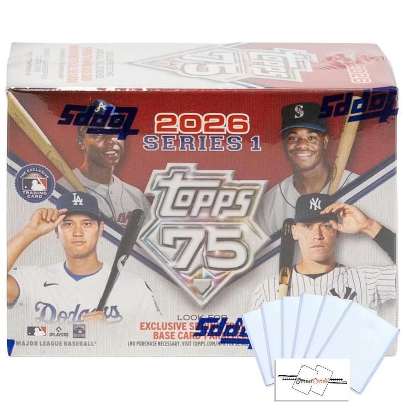 2026 Topps Series 1 Baseball MLB Blaster Box with 72 Cards + 6 Toploaders and StreetCards Magnet!