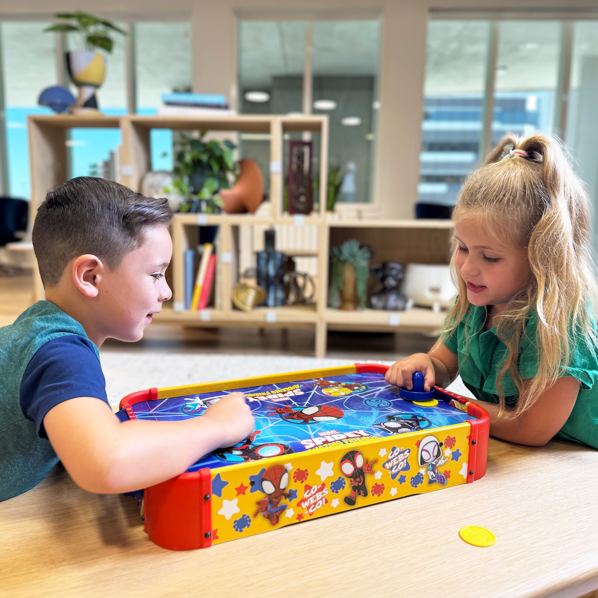 Marvel Spidey And His Amazing Friends Electronic Tabletop Air Hockey (Wood)