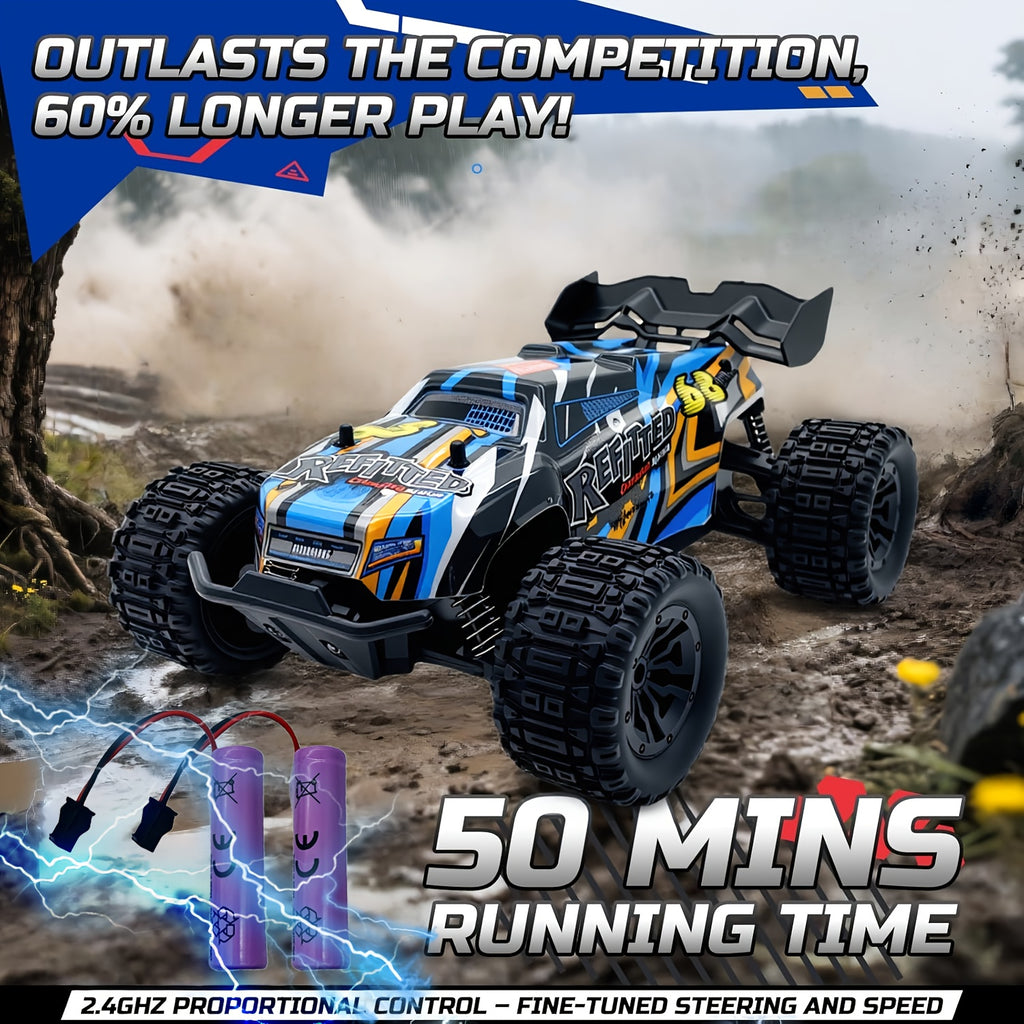 1:18 Scale High-Speed Remote Control Car, Top Speed Reaching 35+ Km/H, All-Terrain RC Vehicle, 4WD Off-Road Remote Control Truck, 2.4 Ghz Wireless Remote Control Car, Remote Control Off-Roader, Hobby-Grade RC Racing Car, Fast Remote Crawler