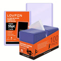 200CT LOVFEN Hard Plastic Top-Load Card Sleeves Suitable for Cards - Heavy-Duty Baseball & Football Trading Card Protectors, 3"x4" (100 Top Loads + 100 Soft Sleeves) - Ideal for Card Collectors, Gift for Hobbyists