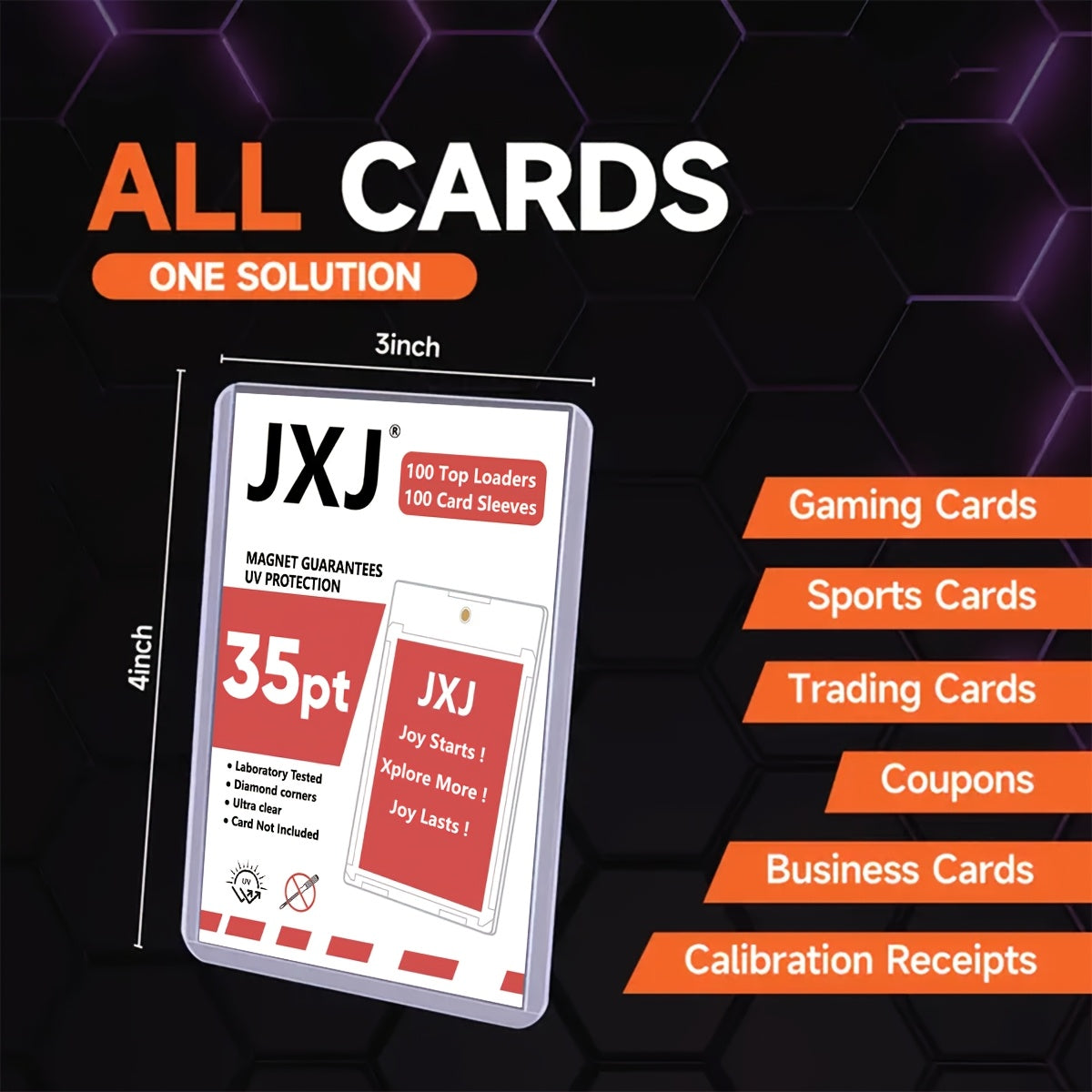 Card Sleeves TopLoad for Cards, 200/400/800/1600pcs 3"X4" Baseball Card Protectors Hard Plastic, Top Load Card Holder for Sports Football Game Cards (A Set Has 200pcs, Including 100 TopLoads + 100 Card Sleeves)