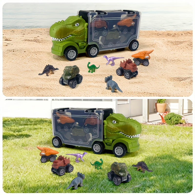 Car Toy Set, Dinosaur Truck Children's Toy Tyrannosaurus Rex Model, Dinosaur Car Combination, Boy Toy Car Gift, Birthday Small Random Dinosaur