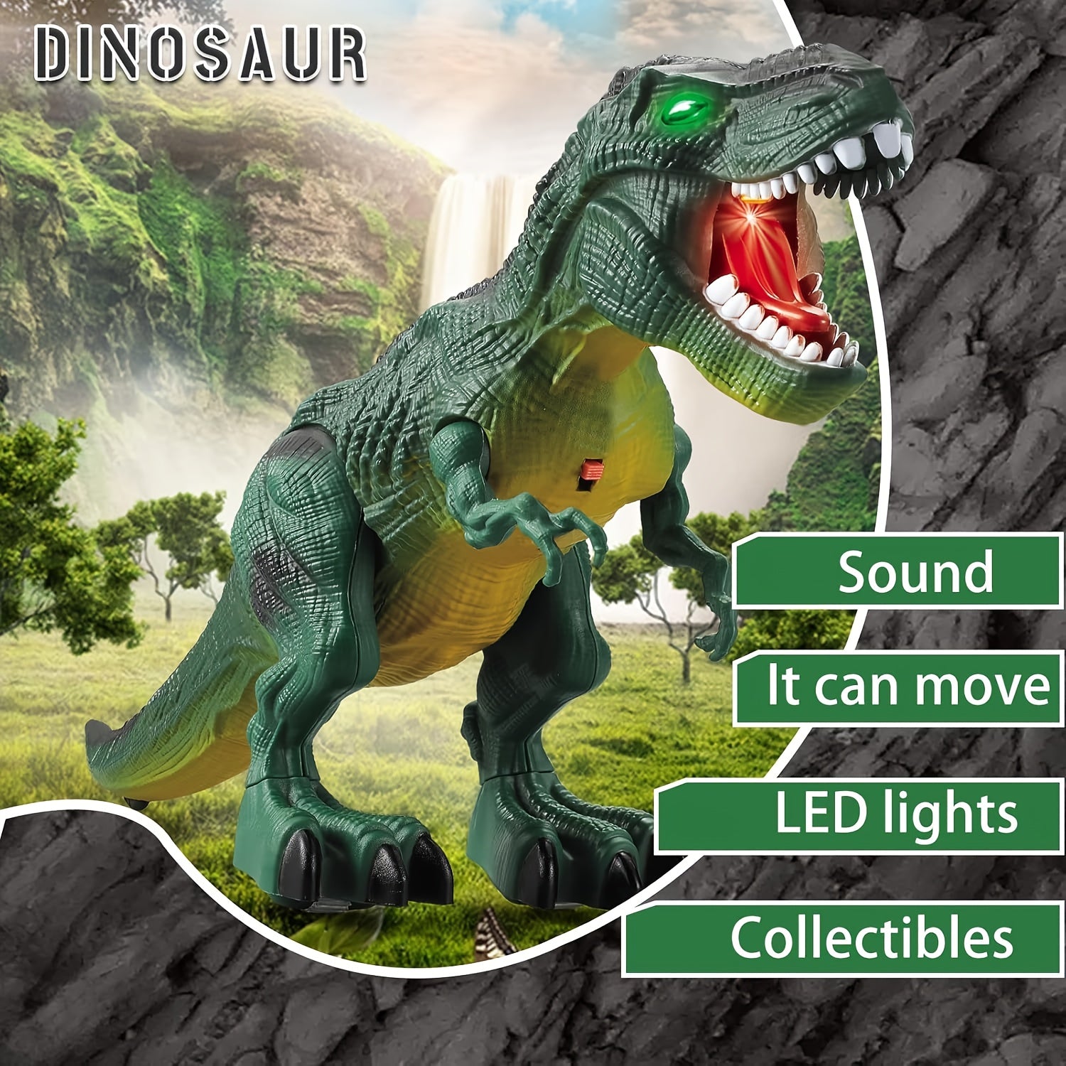 3pcs Electric Dinosaur Toy with Sound Light and Walking Effect, Boy Children's Toy Gift, Suitable for Children Aged 3 4 5 6 7, Interactive Movable Dinosaur Toy Set