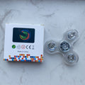 12pcs LED Crystal Fidget Spinner with Vibrant Lights - Glow-in-the-Dark, Adjustable Relax Gyroscope, Transparent PC Material, 4-Gear Colorful Spinning Top for Youngsters, Fidget Toys