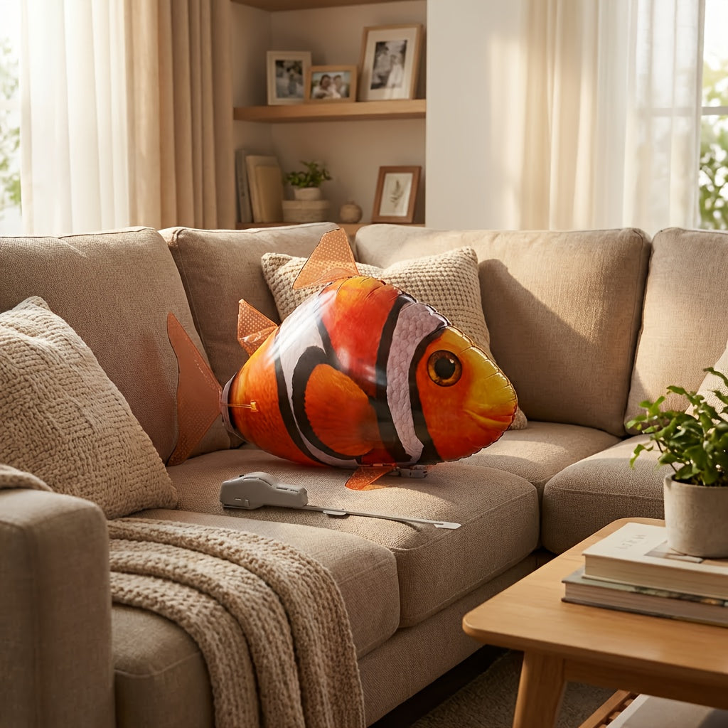 Remote Control Clownfish, Inflatable Remote Control Inflatable Balloon Clownfish Decoration, Suitable for Office, Home, Birthday Party, Wedding, Indoor Games