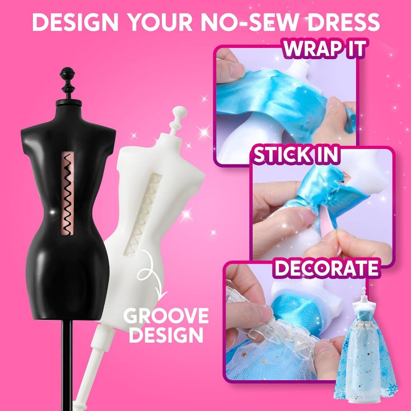 400PCS Fashion Design Crafts for Kids Art and Crafts Toy DIY Sewing Crafts with 3 Mannequins for Girls Aged 8-12, Birthday Presents