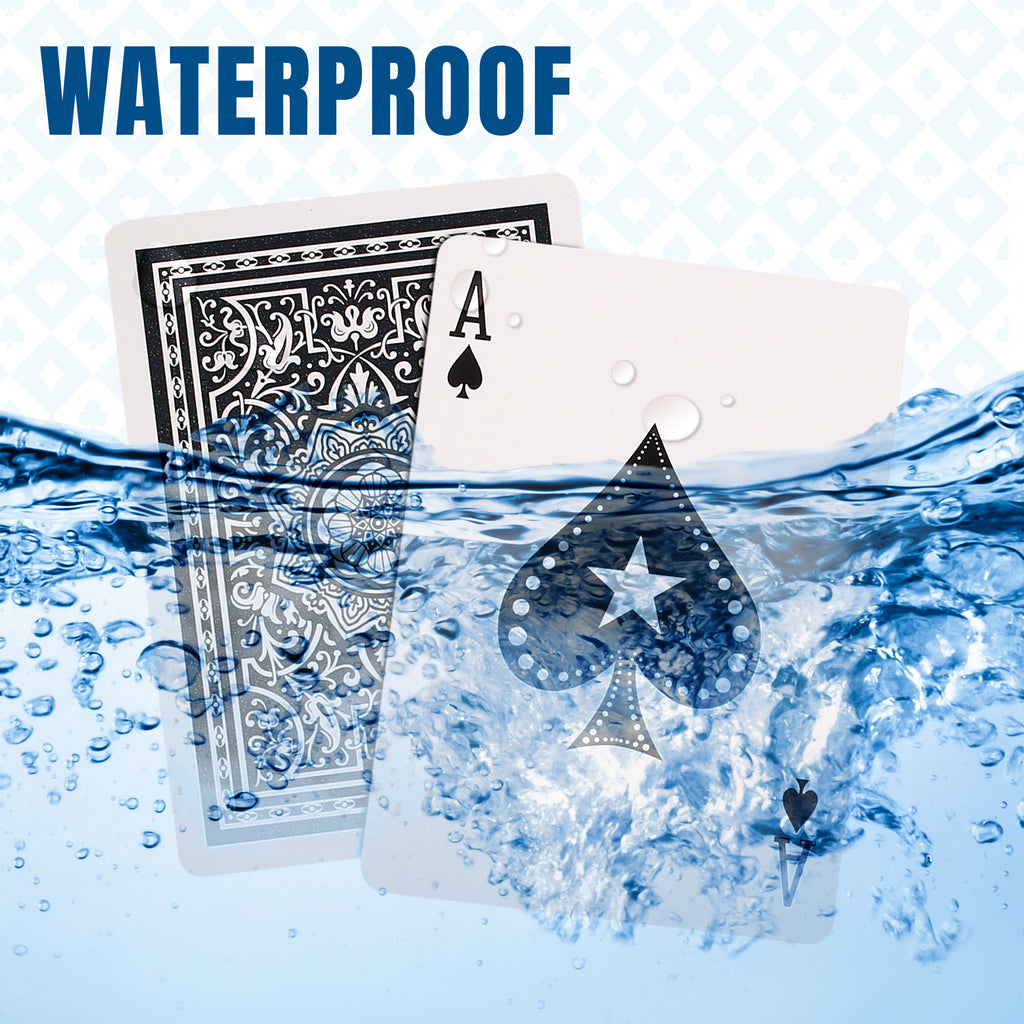 2 Decks Waterproof Plastic Playing Cards Poker Size Standard Index Card with Case Game Cards