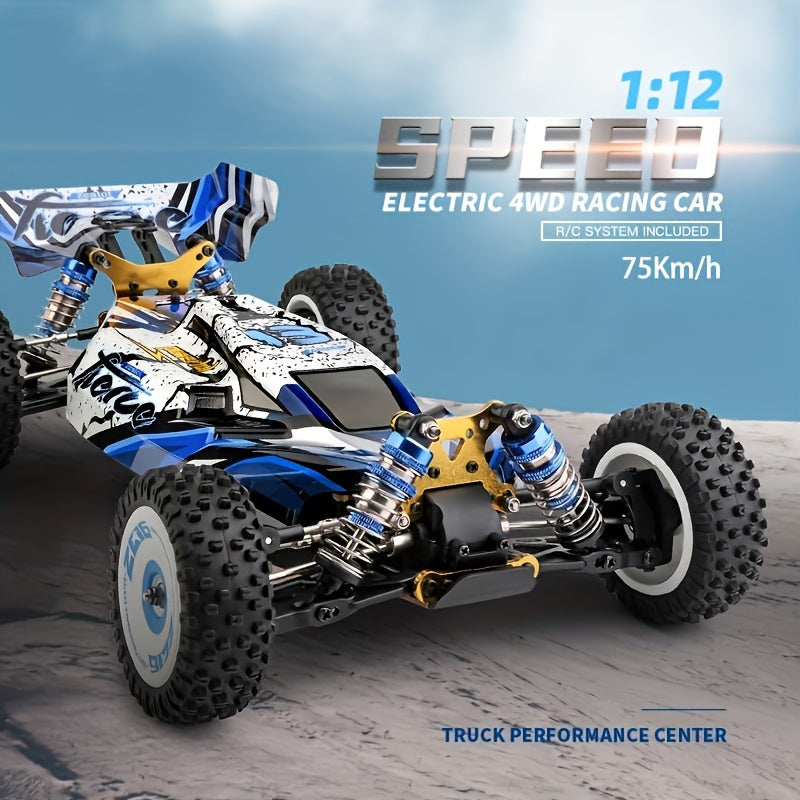 [Remote Control Toys] Wltoys 124017 75KM/H 4WD RC Car Professional Racing Car Brushless Electric High Speed Off-Road Drift Remote Control Toys for Boys With 2 Batteries