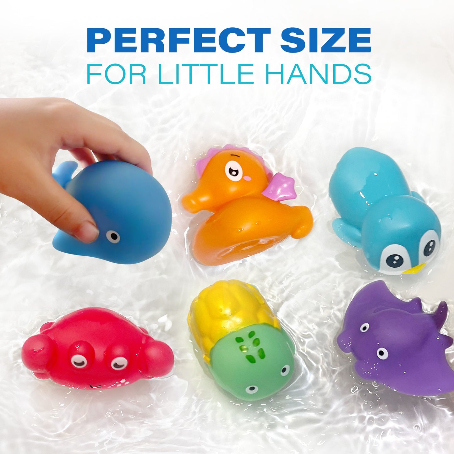 6pcs Color Changing Baby Bath Toys for Kids, No Hole Baby Tub Toys, Sea Animal Bathtub Shower Toys, Christmas gifts