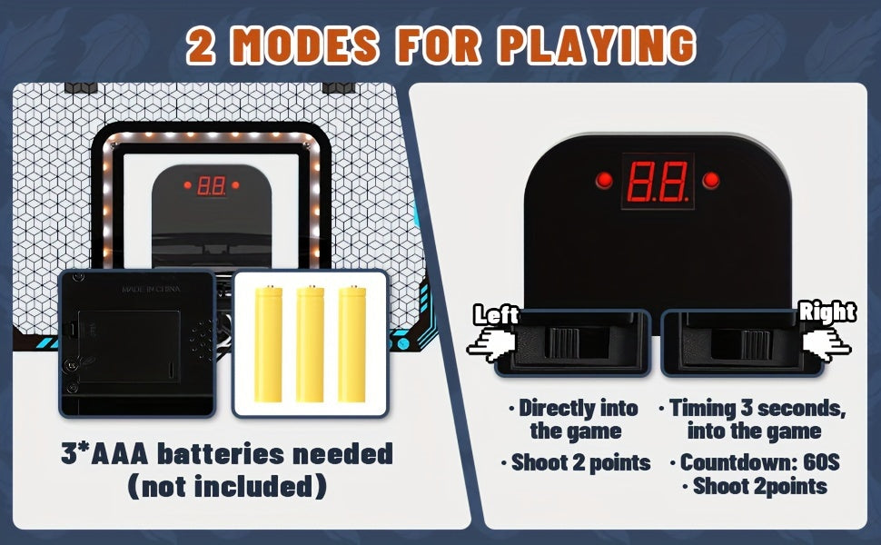 Jovow Basketball Stand Set, Door Basketball Hoop, Suitable for Indoor And Outdoor Play, Features LED Lights And an Electronic Scoreboard, Includes 4 Basketballs, Perfect for Birthday And Christmas Gifts