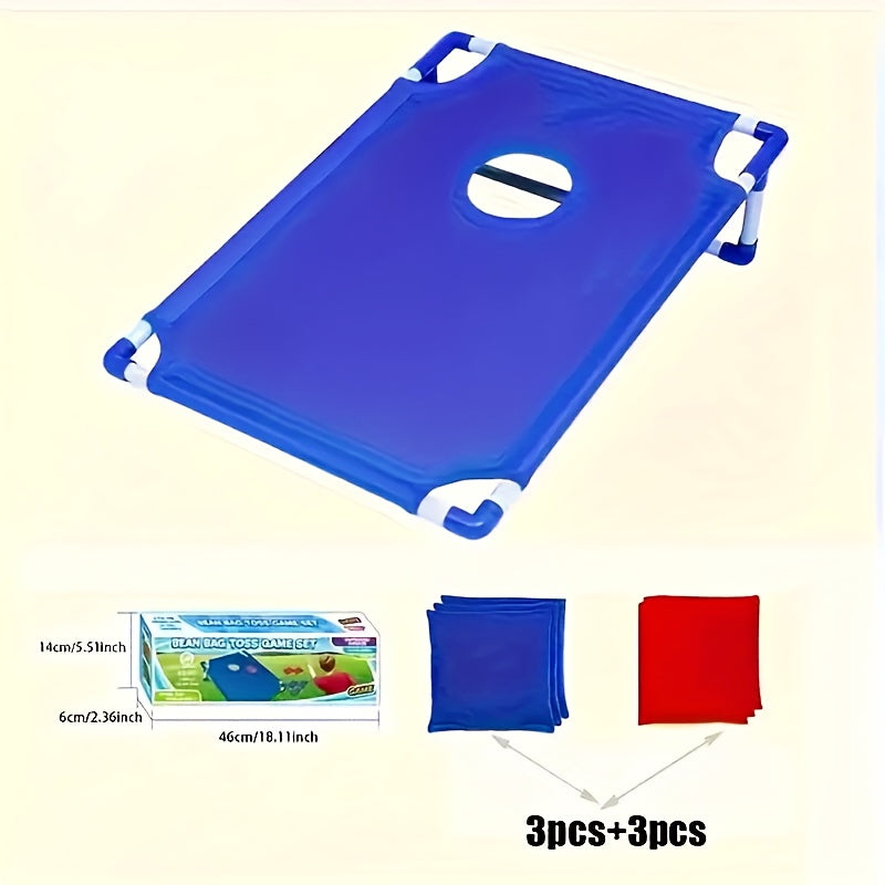 [Portable Beanbag Game] 1 Portable Beanbag Throwing Game Kit - Foldable, Durable, And Portable, Perfect for Outdoor Parties, Camping, And Backyard Fun - Available in Red And Blue Upgraded Versions, Includes 1 Hole Board And 12 Beanbags, Red And Blue Two-T