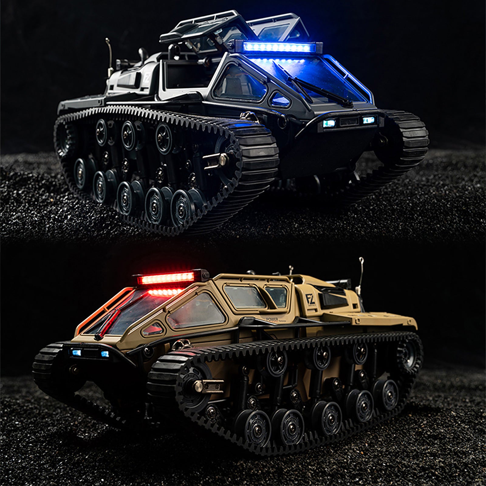 RC Tracked Tank With Full-Proportional Remote Control Car Powerful Offroad For All Terrains With Led Lights And Alloy Door Open Model Military War Car Vehicle Gift For Kids With 2 Batteries