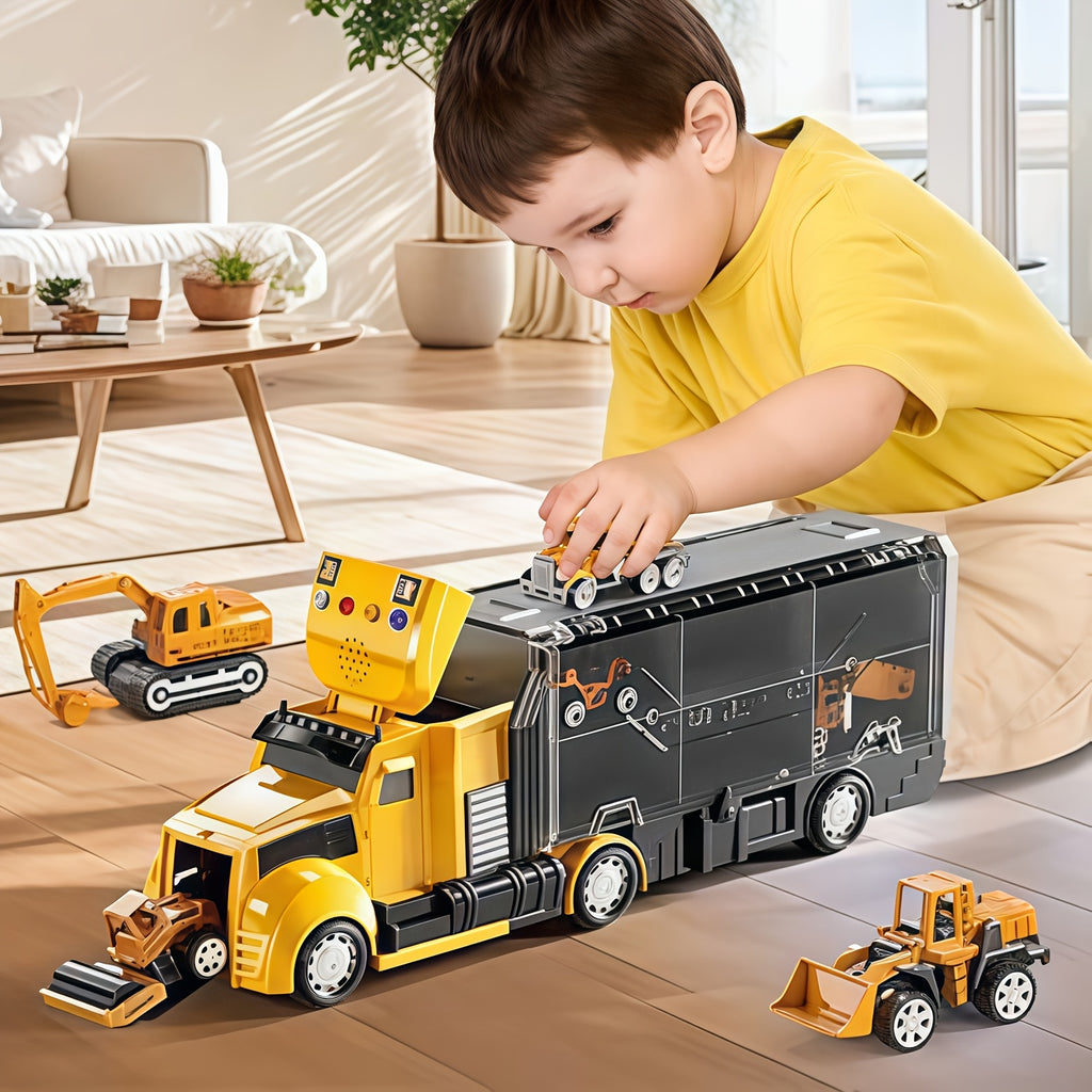 7-In-1 Diecast Construction Toys For Children Aged 3-9, Trucks For Boys, Excavator Toy, Kids' Play Cars & Race Cars, And And An Excellent Gift For Birthdays, Easter For Both Boys And Girls