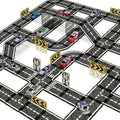 44pcs Magnetic Track Set | For Pulling Small Cars, Magnetic Building Blocks Puzzle, Creative Assembly Toys, Educational Magnetic Toys, Suitable For Boys And Girls, Mixed Color, Transportation Theme, ABS Material