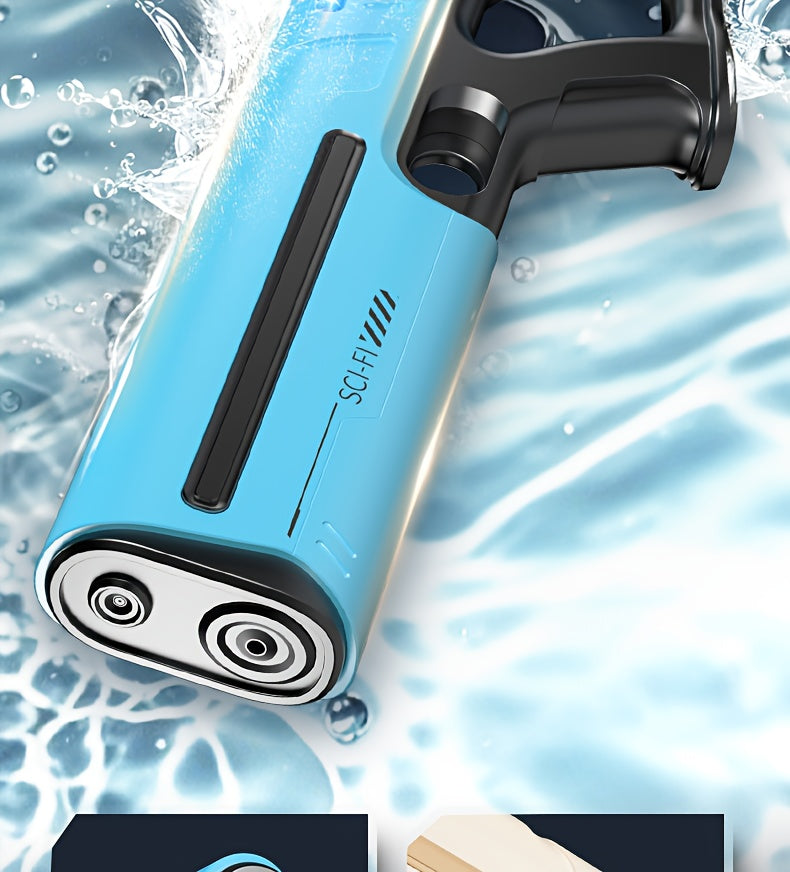 Auto-Fill Electric Water Gun, Pulse Jet Squirt Gun with LED Light Show, 40ft Long Range Rapid-Fire Water Blaster, USB Rechargeable Large Tank Waterguns for Kids & Adults, Adult Water Gun for Pool Beach Backyard