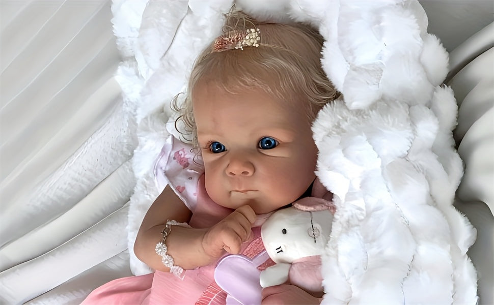 [Reborn Baby Dolls] Realistic 22in Girl Reborn Baby Dolls Vinyl Full Body Newborn Adorable Kids Toy