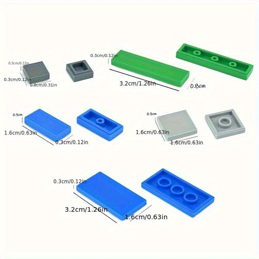 150pcs Bulk Smooth Flat Plate Building Block 1x1 1x2 1x6 Dots Thin Tile Bricks For Kid Toy Mixed Particle Compatible Brand