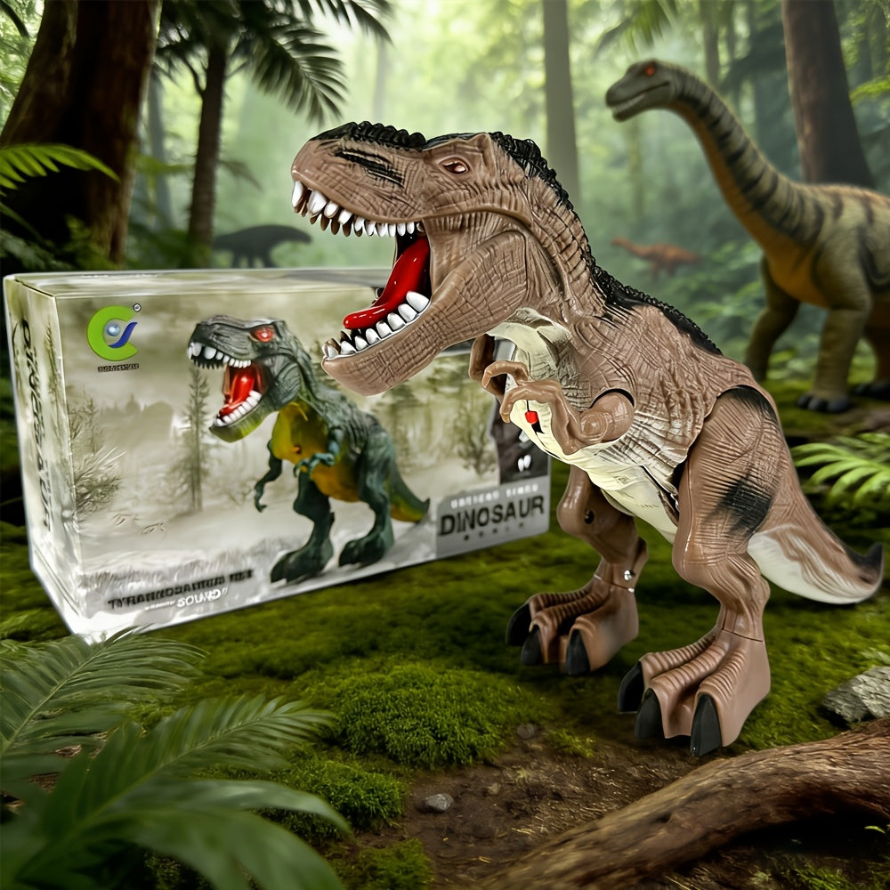 3pcs Electric Dinosaur Toy with Sound Light and Walking Effect, Boy Children's Toy Gift, Suitable for Children Aged 3 4 5 6 7, Interactive Movable Dinosaur Toy Set