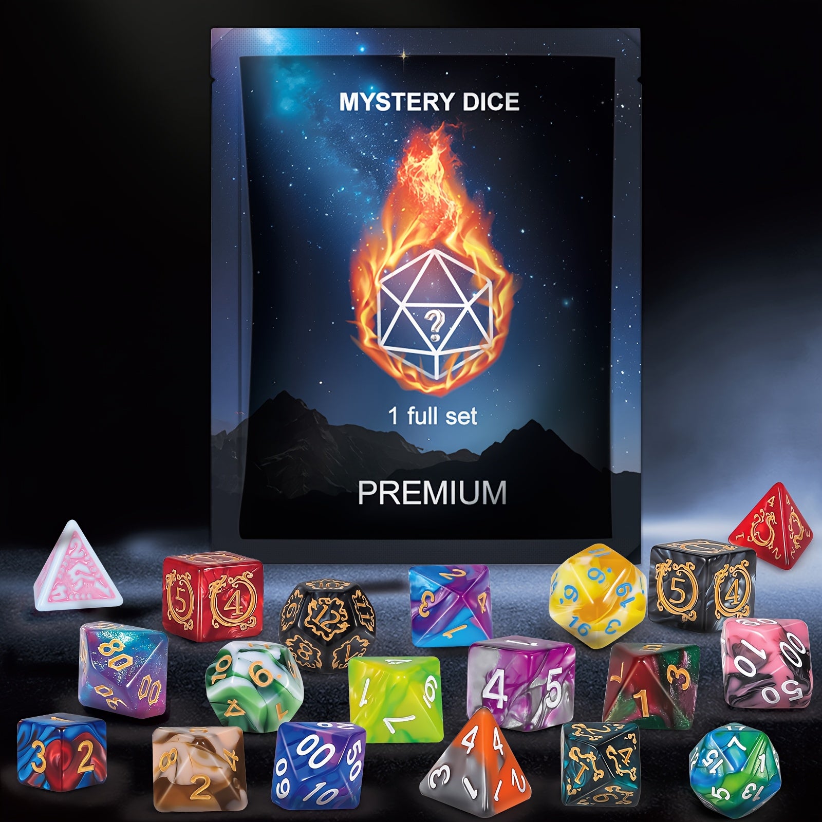 Blind Box - 7pcs Random Style Boutique Mystery Dice Set, Surprise Box Of DND Polyhedral Dice, Wide Range Of Patterns, Gaming Dice, Suitable For Role Playing, Table Party Games, Unique Gifts For Gamer