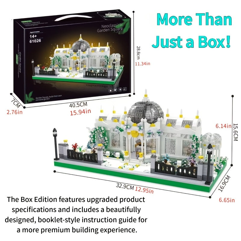 6700pcs Garden Plaza Building Blocks Set, Advanced Micro-Landscape Architecture Model, Complex Construction Kit for Adults 14+, Christmas Gift, Halloween Gift Idea, Birthday Present for Collectors
