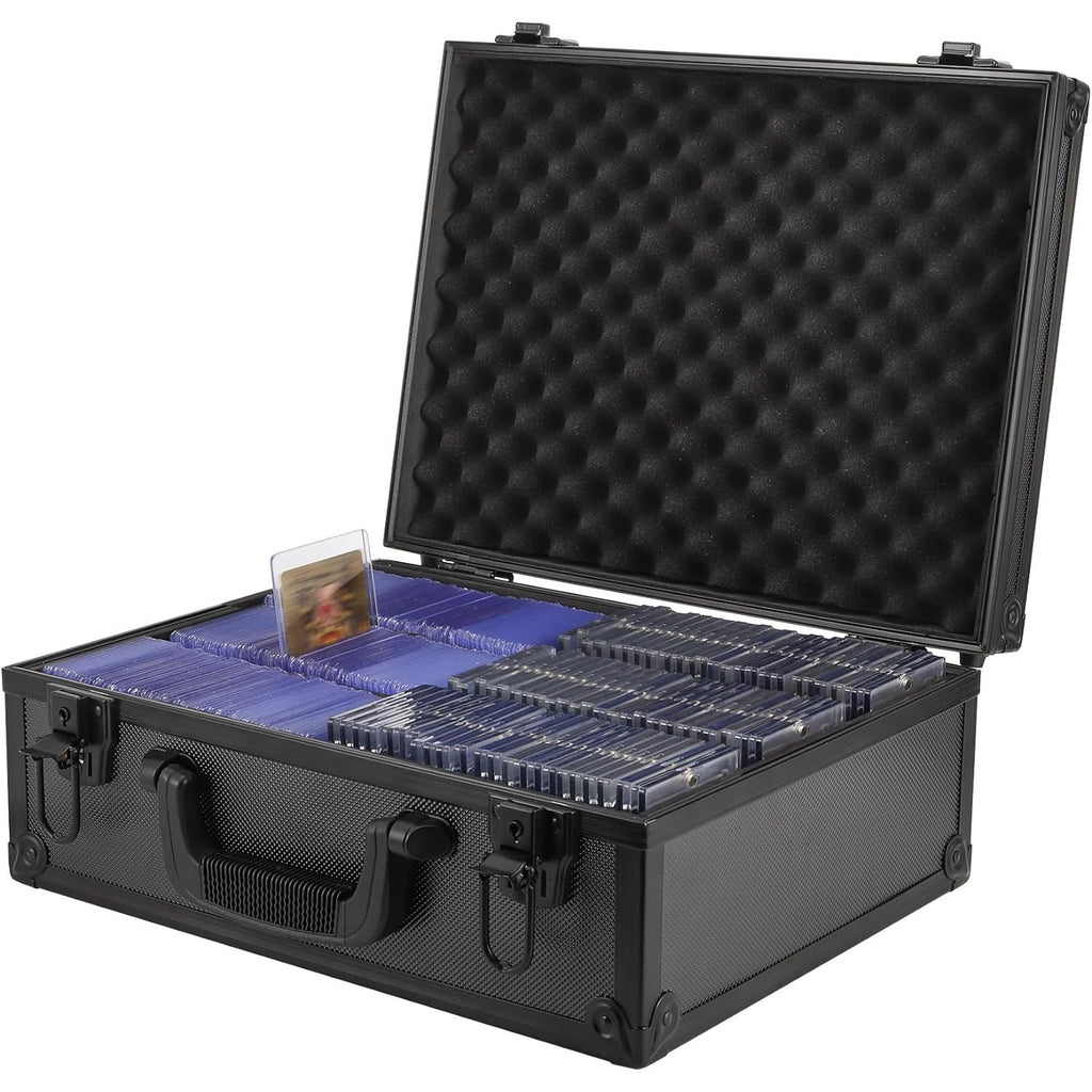 Top Loads Storage Box for 3"x4" 35pt Rigid Cards, Holds 600+ Top Loads, Sports Card Storage Case Organizer, Trading Card Storage Box with Lock