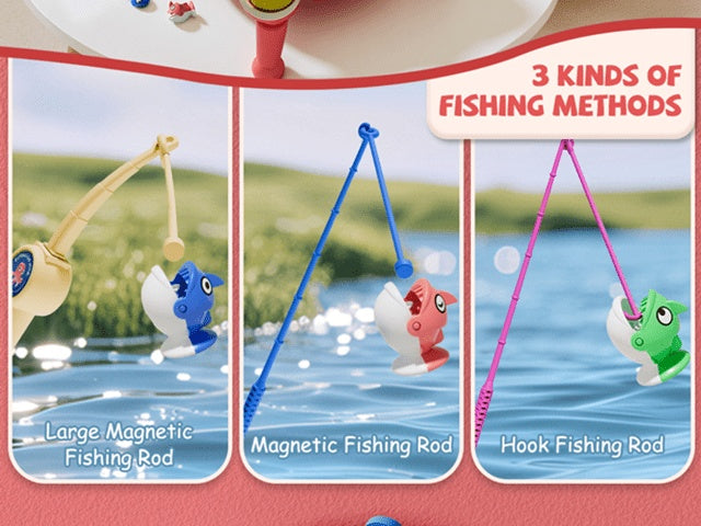 OCEAN 66pcs Magnetic Fishing Game for Kids Toys Boys Ages 3-5 4-6, Magnetic Fishing Toys with Fishing Rods, Birthday Gifts for 3 4 5 6 Year Old Boys Kids, Innovative Toys for Boys 3 to 5 Years 1-8 Players