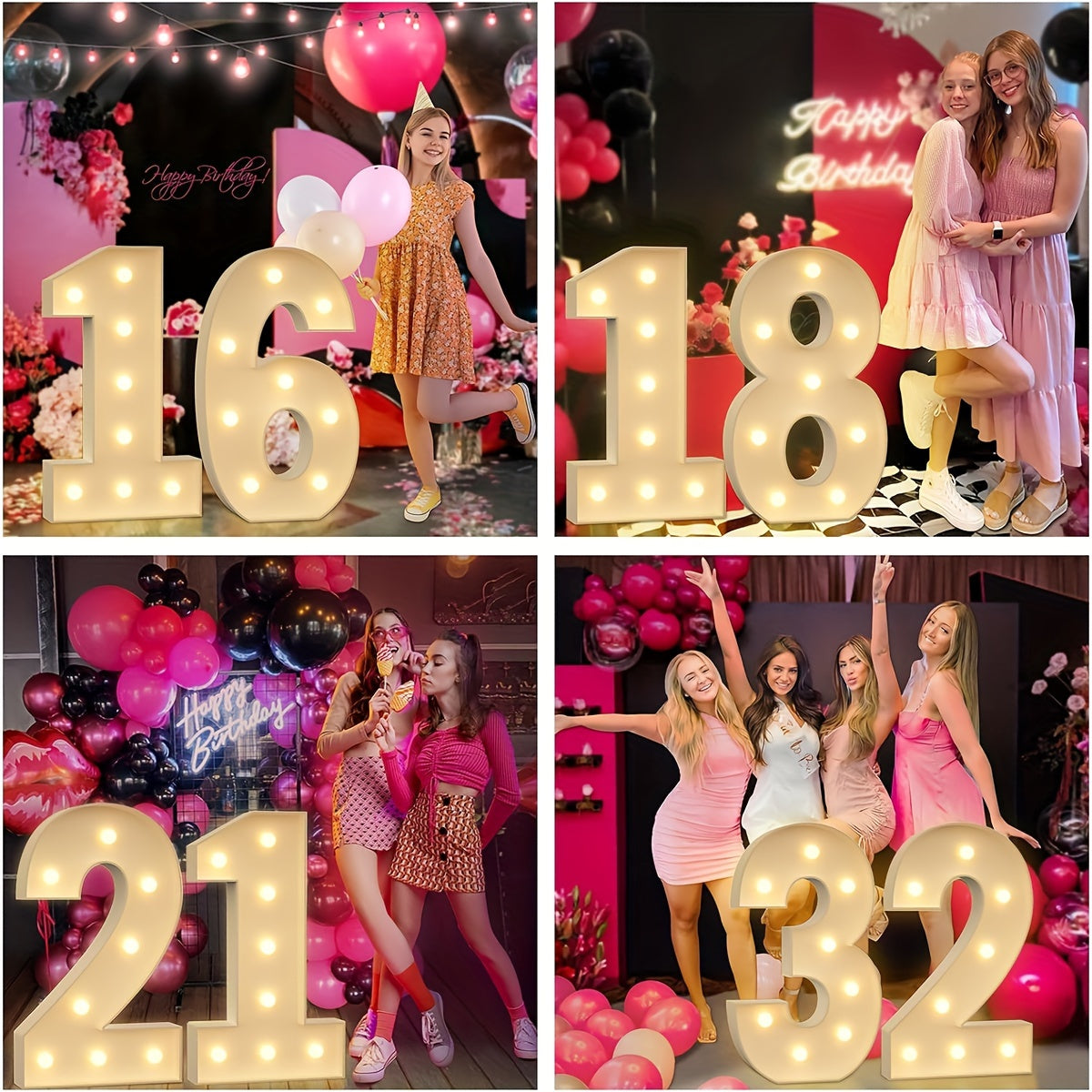Warm White 73cm / 28.7 INCH - Illuminated Number 1 Balloon Frame - Paper PS Foam Board, Perfect for Birthday & Anniversary Parties,Graduation Decorations, Back to School of 2026