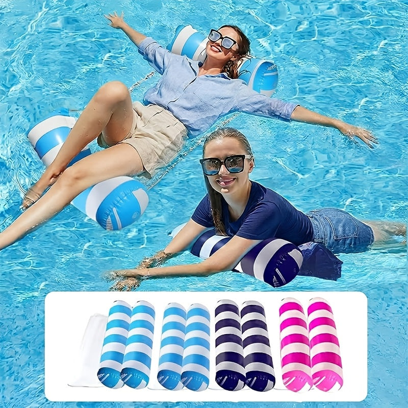 2/4/6 Pack Inflatable Pool Floats for Adults - Classic Striped Swimming Rings, Durable PVC Tube Floats for Pool, Lake And Beach - Summer Water Recreation, Leak-Resistant Design