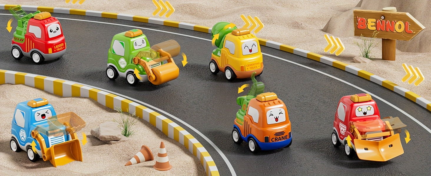 [Birthday Gift] Trucks Toys for Boys Kids, 16.9in Longer Transport Construction Truck with 6 Cars, Car Truck Toys with Lights & Sounds, Birthday Gift for Boys And Girls