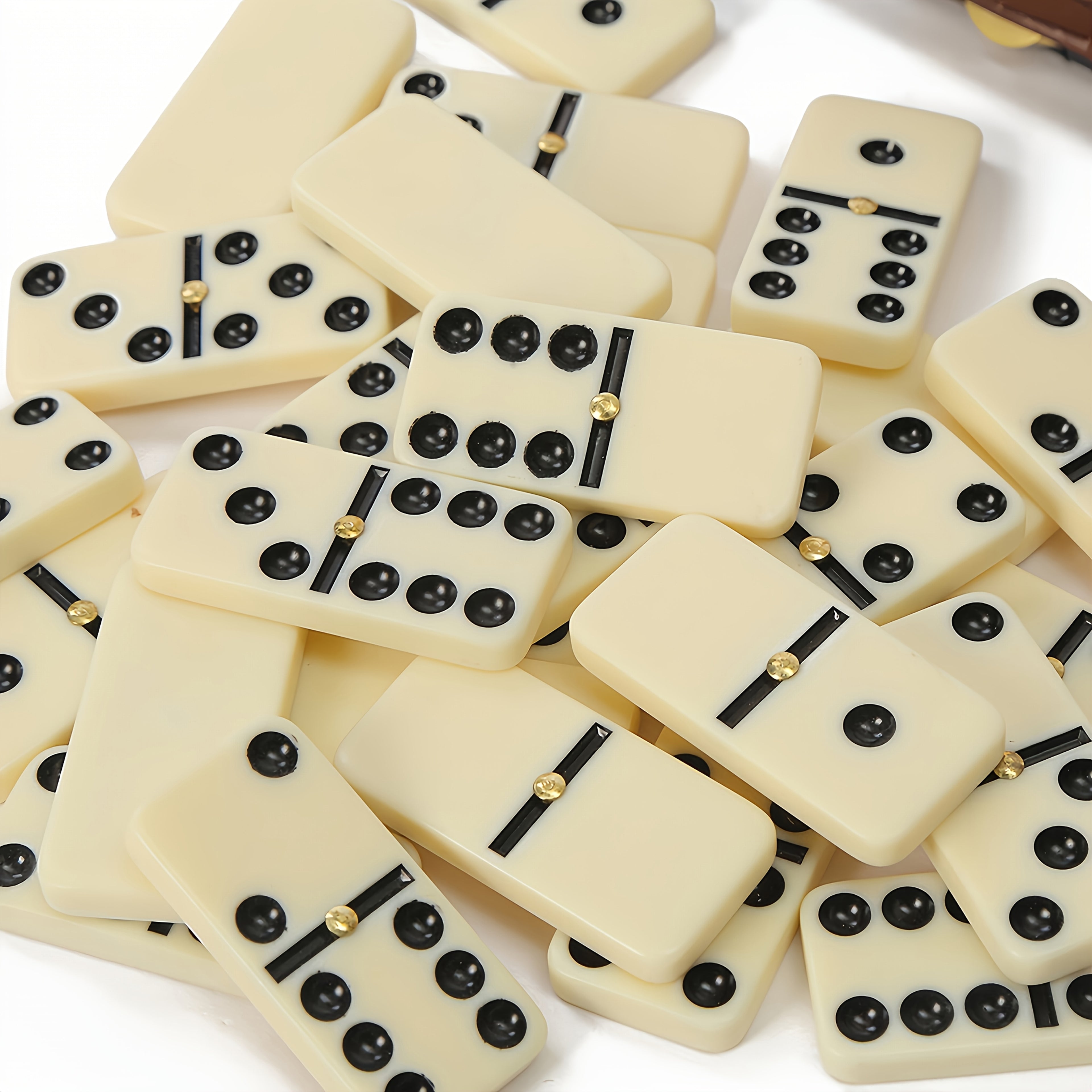 Extra Large Dominoes Set - 28 Classic White Dominoes, Storage Box, Portable Design, Perfect for Family Games, Party Games, and Team Building Activities. Board Game