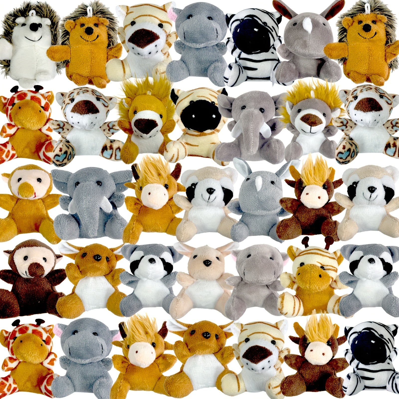 24/12pcs Small Stuffed Animals Bulk, Mini Forest Animal Plush Toys, Cute Plush Animals, Suitable for Animal Theme Party.Treasure Box Toys for Classroom, Party Favors for Kids.