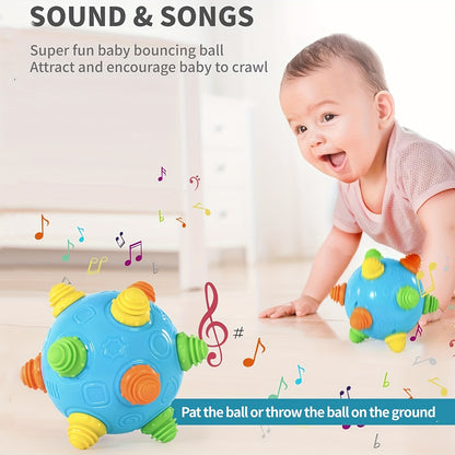 Music Shake Dancing Ball Toy - BPA Free Bouncing Sensory Developmental Ball for Boys And Girls Interactive Electric Rolling Ball with Fun Sounds And Melodies Encourages Jumping And Crawling, Easter