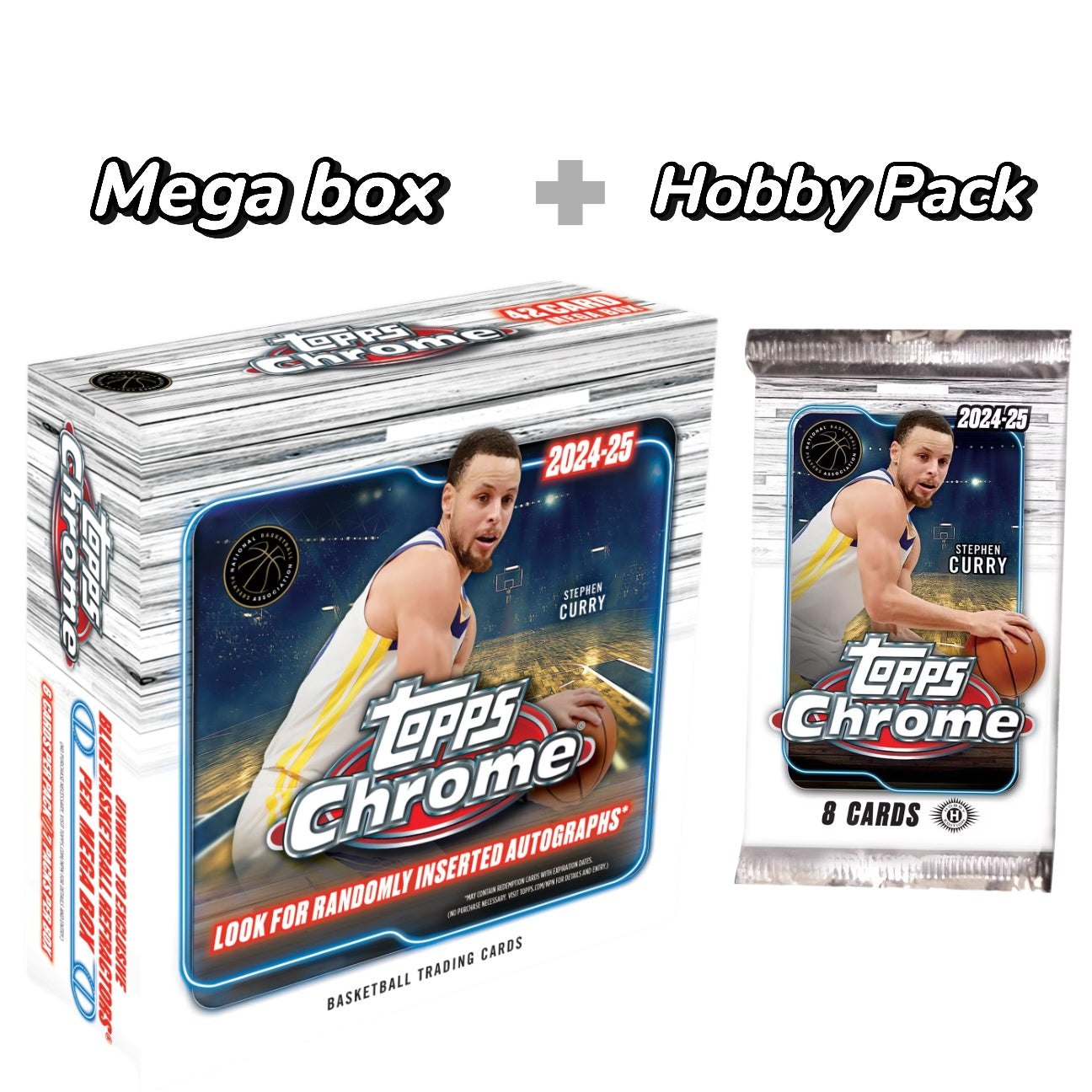2024/25 Topps Chrome Basketball Factory Sealed Mega Box (42 Cards)+ Basketball Hobby/Jumbo/Value Pack