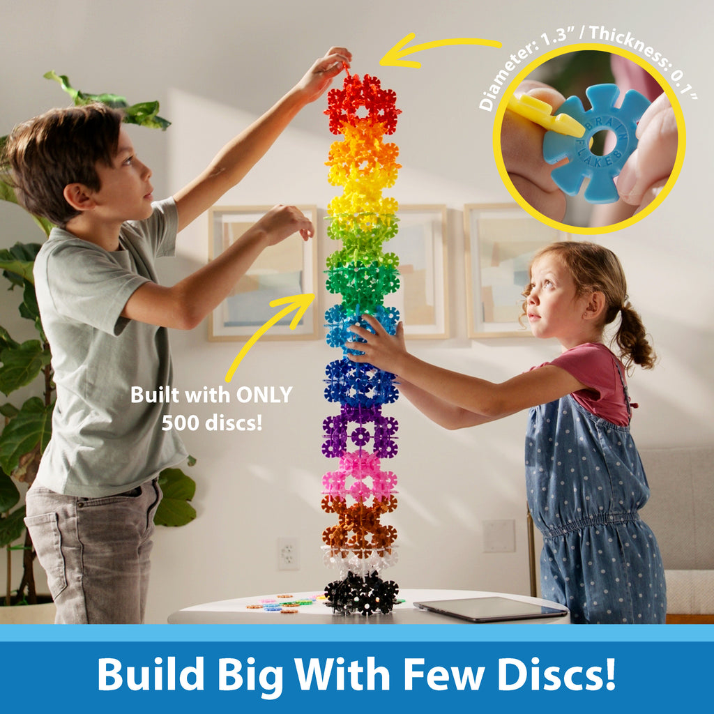 VIAHART Brain Flakes 500 Piece Interlocking Plastic Disc Set - A Creative and Educational Alternative to Building Blocks - Tested for Children's Safety - A Great STEM Toy for Both Boys and Girls!