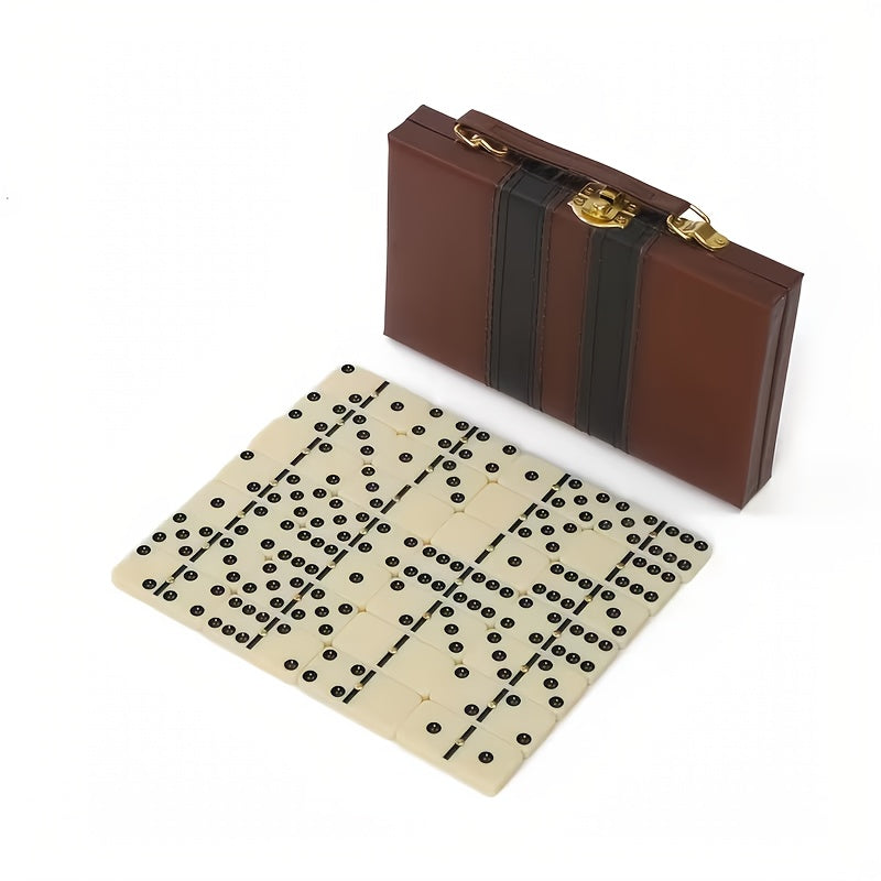 1/2pcs Classic Black Domino Set with 28 Classic Black Dominos, with Case Perfect Holiday Present for Family & Friends, Portable Design for Family And Party Games | Elegant Packaging with Premium Graphics, Ideal for Thanksgiving, Halloween, Christmas