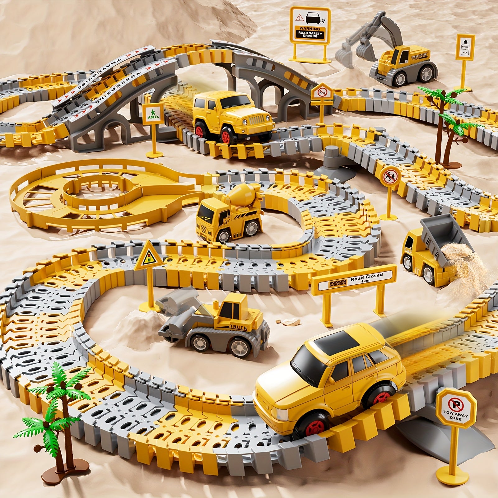 [Christmas Birthday Easter Gift] BABY HOME 236pcs Race Track Car Toy Set for Aged 3+, Track Splicing & Racing, Engineering Construction Style Track Racing, STEM Project Preschool Education, Christmas Birthday Easter Gift