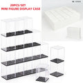 20pcs Minifigure Display Case Set - Clear Acrylic Stackable Storage Boxes for Action Figures, Collectibles & Building Blocks (2.7×1.9×1.9 Inch) - Small Toy Organizer with Dustproof Design