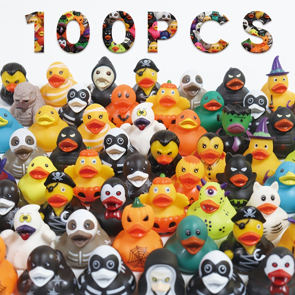[Party Favor Duck Toys] Rubber Duck Toys - 20/100pcs Novelty Squeeze Ducks Bulk Duckies, Party Favor, Goodie Bag Fillers, Style Design Ducks Toys for Decor