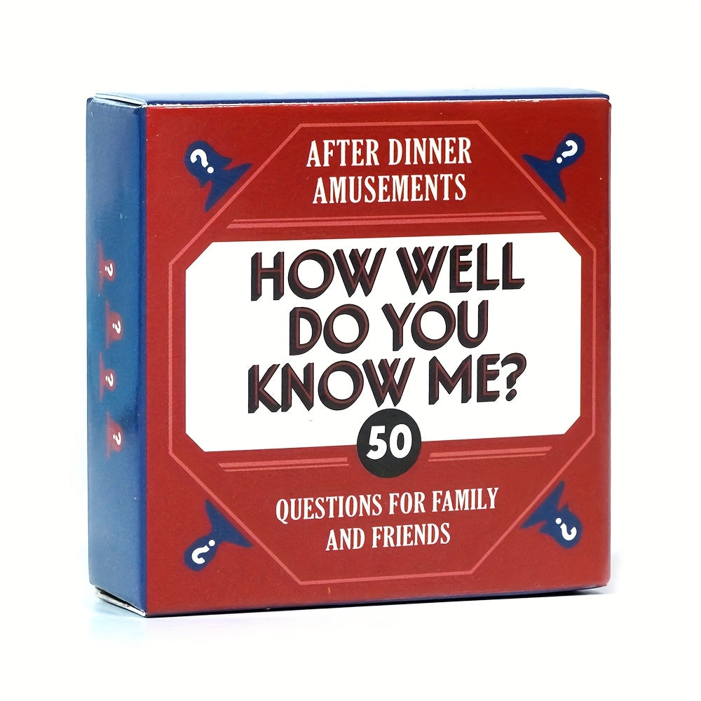 Chronicle Books After Dinner Amusements: How Well Do You Know Me?: 50 Questions For Family And Friends Family Friendly Conversation Starter Card Game, Portable Camping And Holiday Games