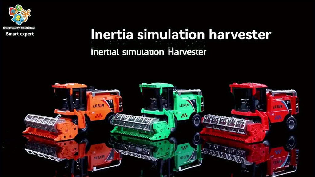 Agricultural Engineering Vehicle Simulation Model, Green Inertia Toy Wheat Harvester, Battery-Free Design, Suitable for Boys And Girls Aged 3 And Up
