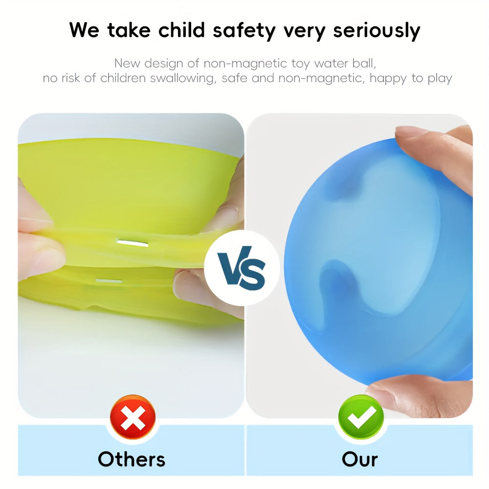 Reusable Water Balloons for Kids - No Magnets, Leak-Resistant Splash Balls, Quick-Fill & Long-Lasting - Durable Outdoor Water Toys for Summer Pool Party, Backyard Water Games