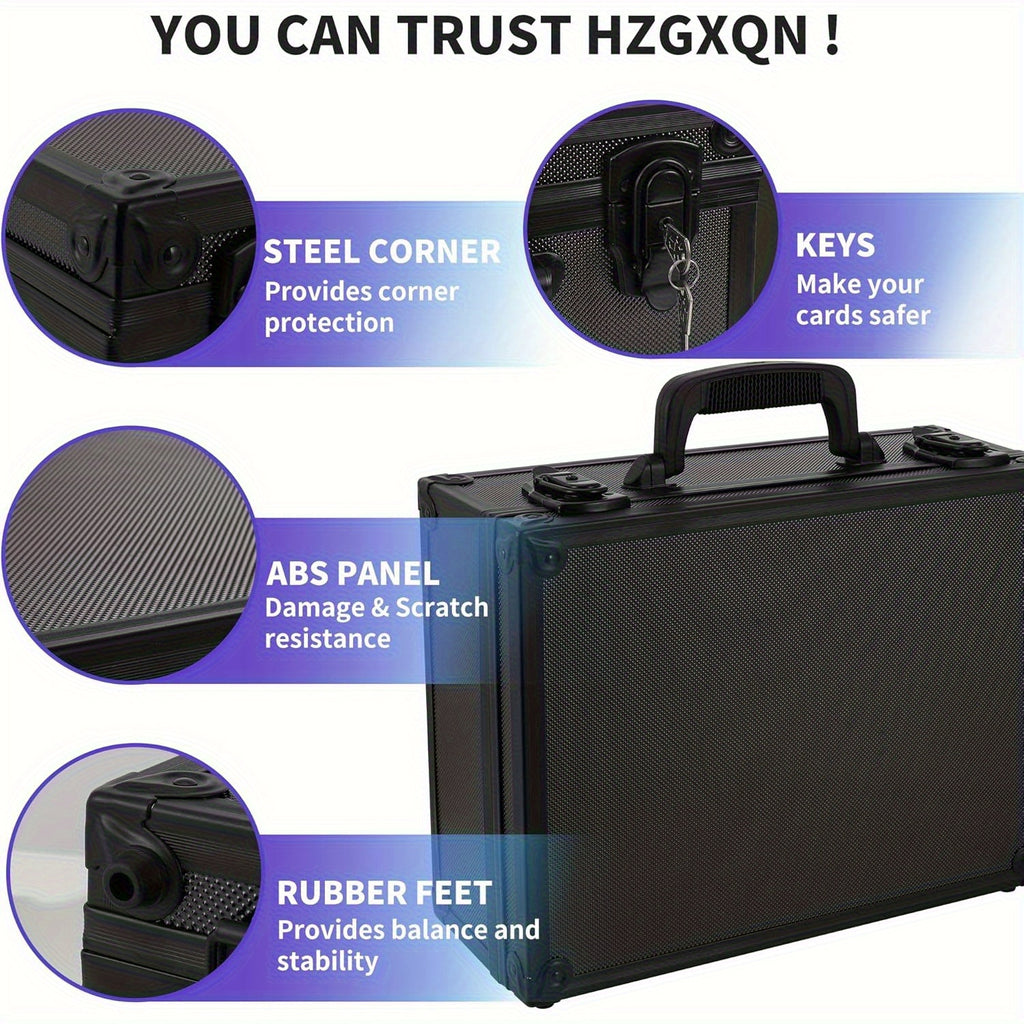 Top Loads Storage Box for 3"x4" 35pt Rigid Cards, Holds 600+ Top Loads, Sports Card Storage Case Organizer, Trading Card Storage Box with Lock